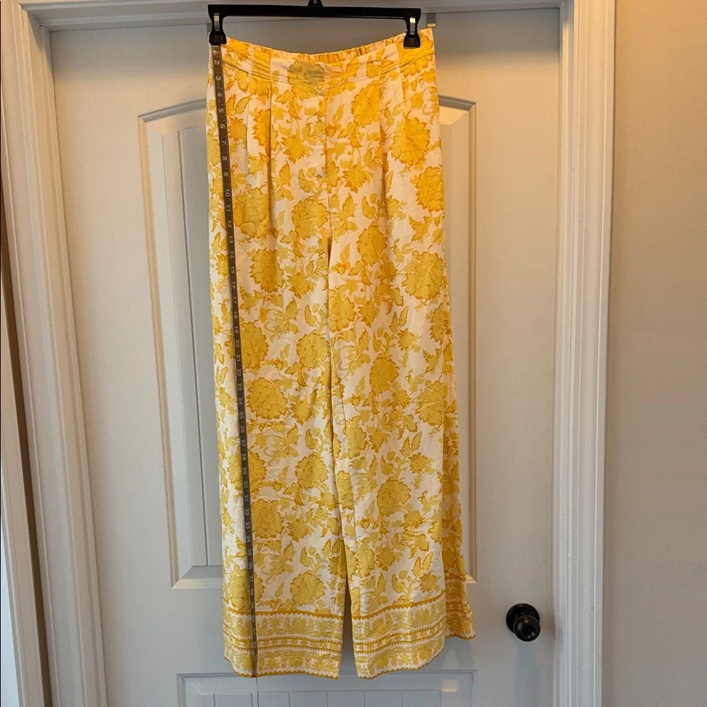 Alex Marie Golden Floral Linen blend pant - Picture 7 of 10